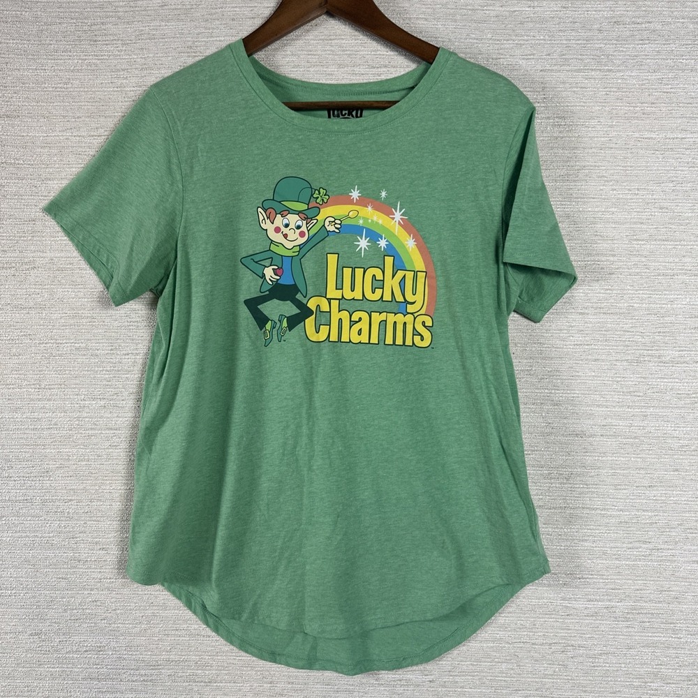 Lucky Charms Cereal XXL Size 15-17 Juniors T-shirt Top Leprechaun Green Shirt
